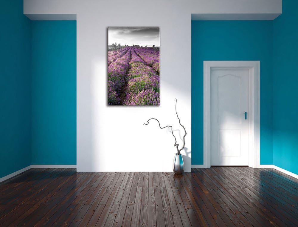 Pixxprint Lavendelfelder in der Provence als Leinwandbild/Grösse: 100x70 cm/Wandbild/Kunstdruck/fert