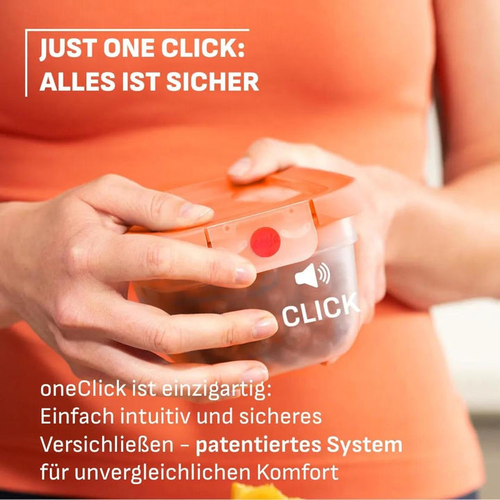 EMSA oneClick Frischhaltedosen, Meal Prep Set 5 x 1,2L, Lebensmittel 2 x länger frisch, 100% dicht,
