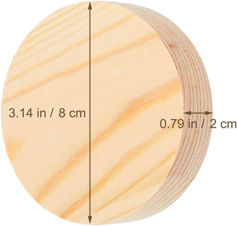 EXCEART Runde Holzscheiben 10 StüCk 8Cm Durchmesser 2Cm Dicke Unlackiert Poliert FüR Diy Malerei Bas