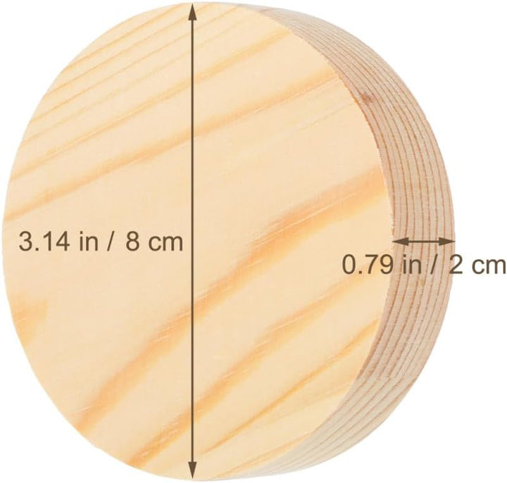 EXCEART Runde Holzscheiben 10 StüCk 8Cm Durchmesser 2Cm Dicke Unlackiert Poliert FüR Diy Malerei Bas