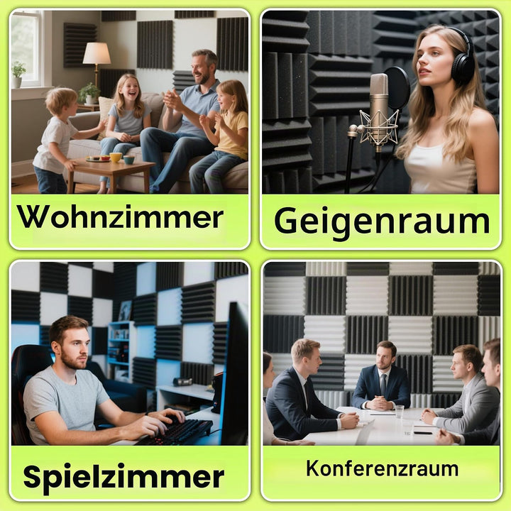 Foneso Akustikpaneele, 30x30x5 cm（Dichte:25kg/m³） Schalldämmung, Akustikschaumstoff,3D Hochdichte Sc