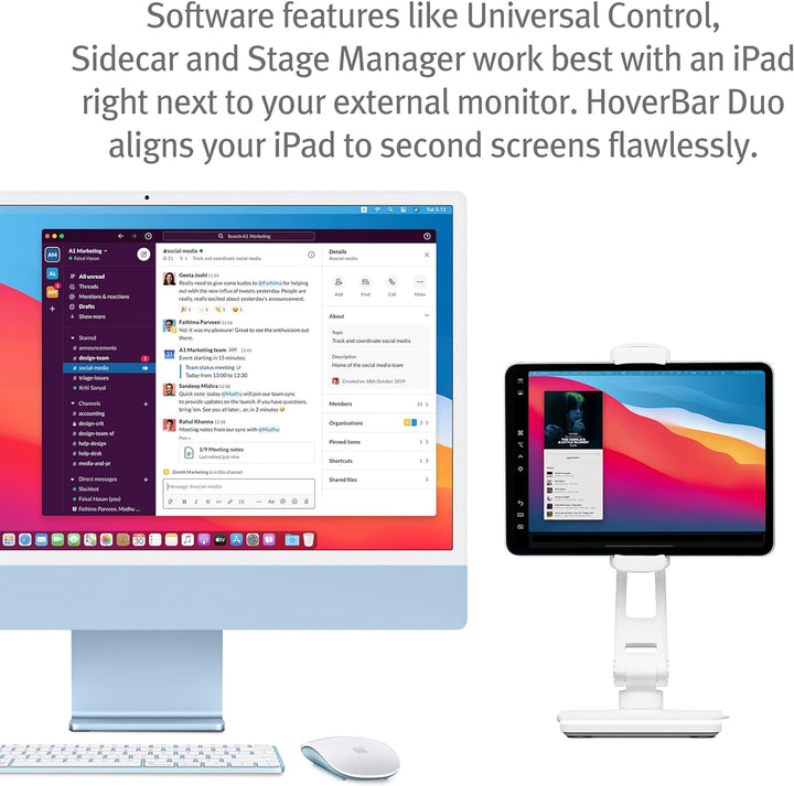 Twelve South HoverBar Duo (2nd Gen) for iPad/iPad Pro/Tablets | Adjustable Arm with New Quick-Releas