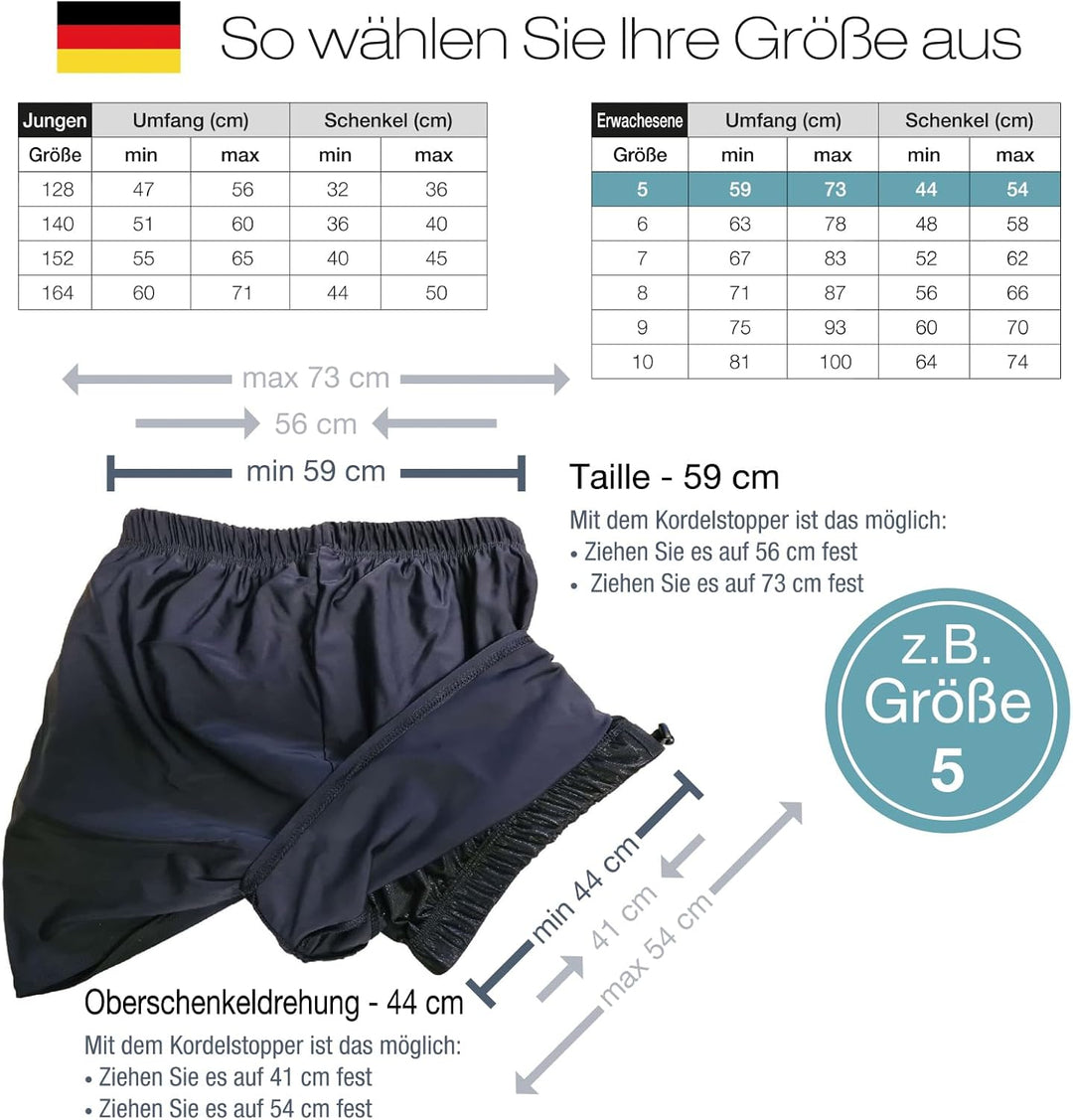 Swimmy Badehose für Inkontinenz, empfohlen bei Inkontinenz, insbesondere Stuhlinkontinenz, bei Tätig