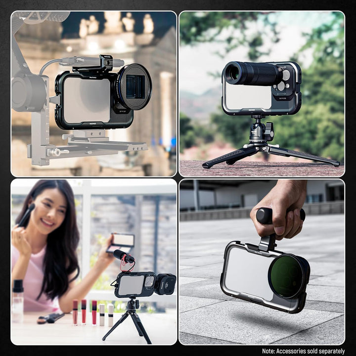 NEEWER 16 Pro Käfig Cage Schnellverschluss Video Rig Stabilisator kompatibel mit iPhone 16 Pro mit 6
