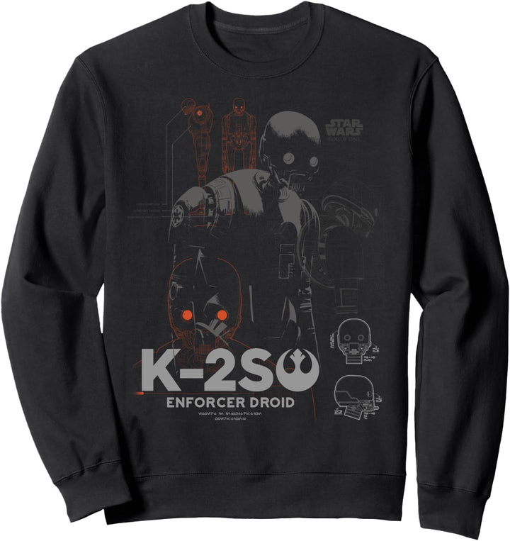 Star Wars Rouge One K-2SO Enforcer Droid Schematics Sweatshirt