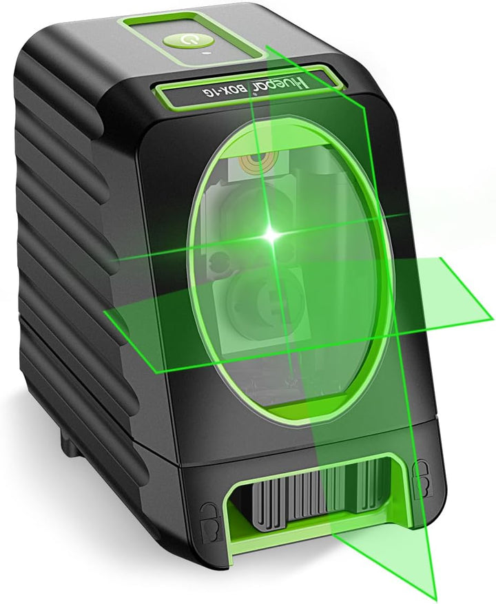 Huepar BOX-1G Kreuzlinienlaser Grün, Linienlaser Selbstnivellierenden mit Pulsfunktion, Umschaltbar