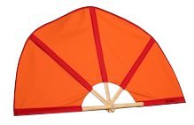 Aufgussfächer Standard in rot/orange, Bezug abnehmbar und waschbar, Durchmesser im aufgeklappten Zus