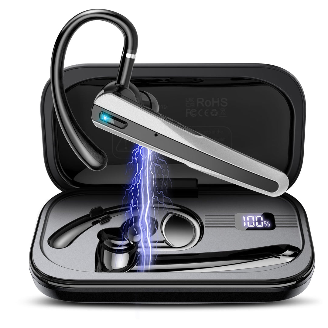 V5.3 Bluetooth Headset, Headset Kabellos Freisprech mit ENC Dual Geräuschunterdrückung Mic, 120 Std