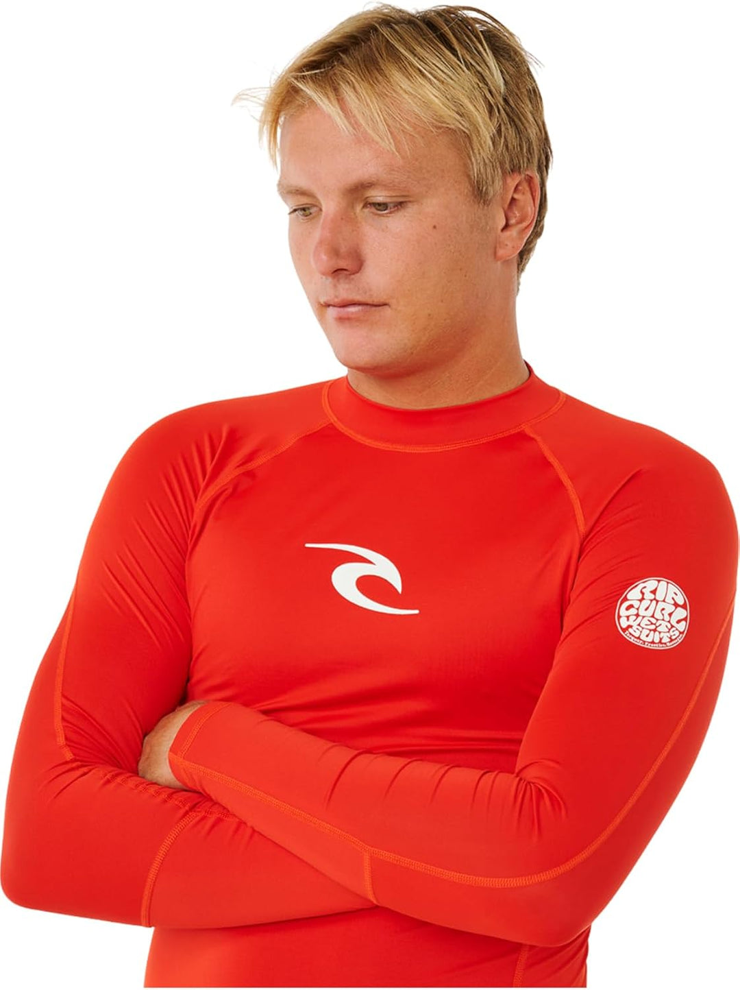 Rip Curl Herren Waves UPF 50 Performance Long Sleeve Rashguard Rash-Guard-Shirt M Rot, M Rot