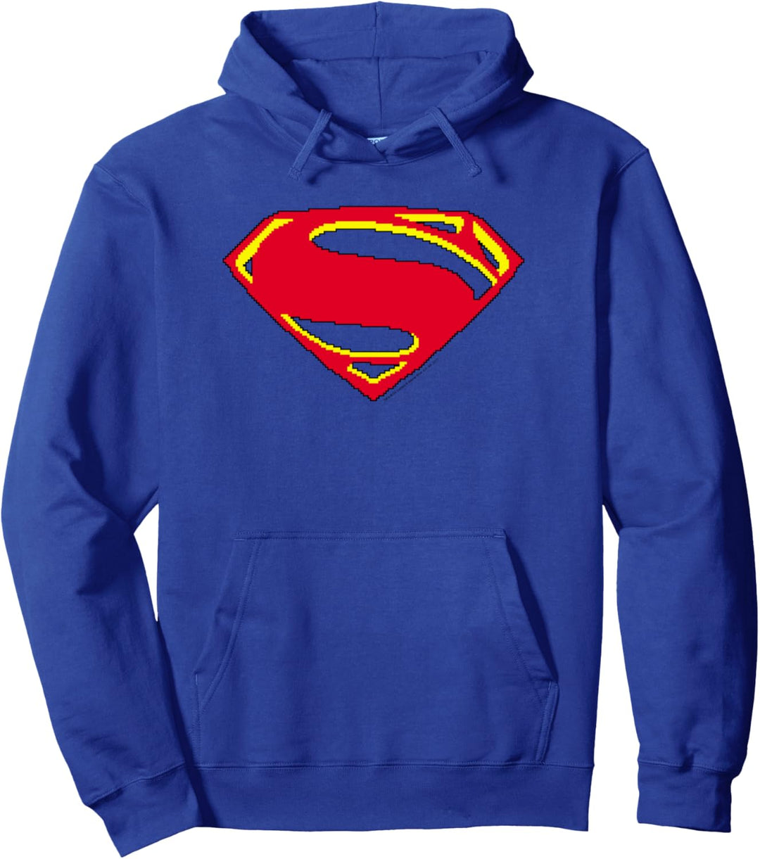 Superman Man of Steel 8 Bit Shield Pullover Hoodie