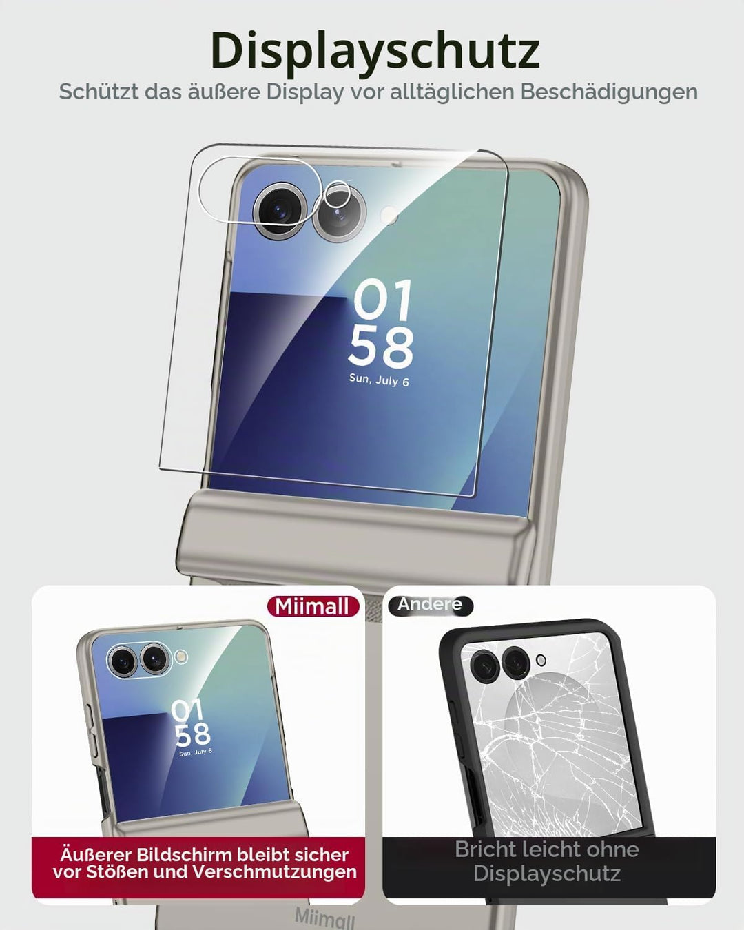 Miimall Kompatibel mit Samsung Galaxy Z Flip 7 Hülle mit Scharnierschutz Magnetischer [Externer Bild