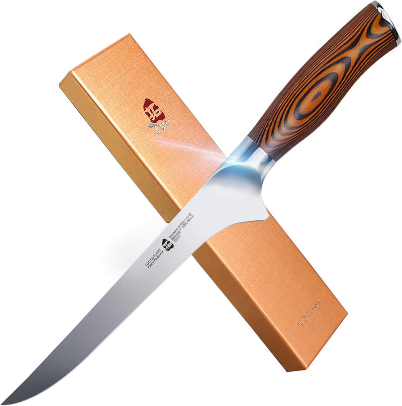 TUO Ausbeinmesser Filetmesser 18cm Fischmesser Filetiermesser Fleischmesser Deutsches Edelstahl Küch