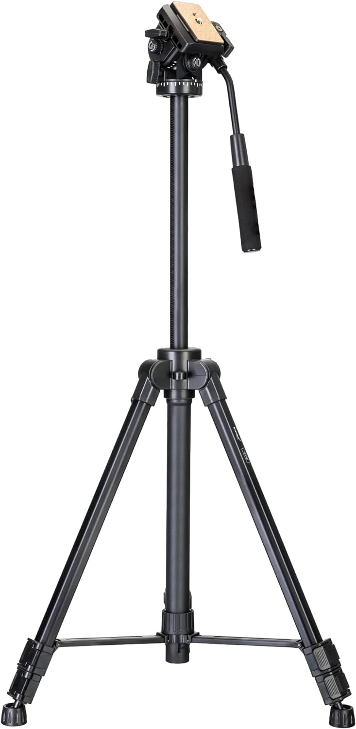 Levenhuk Level Plus VT20 Stabiles Bodenstativ Mit Wasserwaage, Fluidkopf Und 600—1650 mm Höhe Für Op