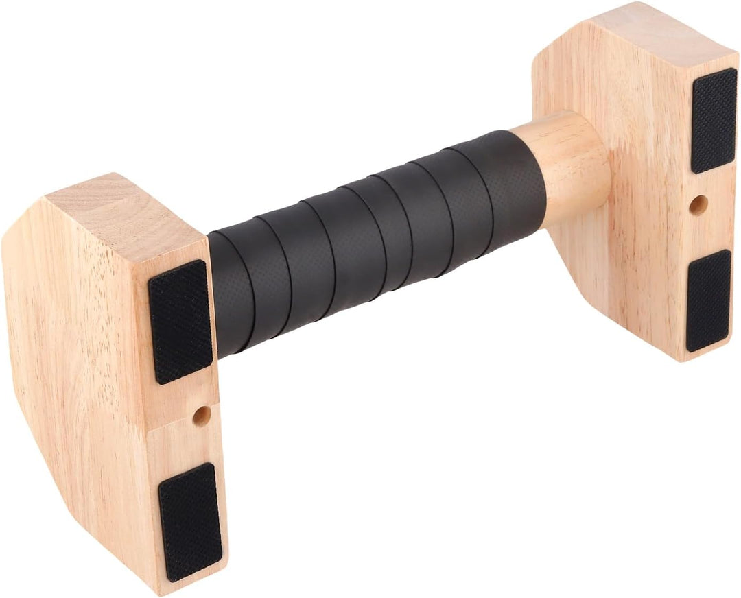 2 Stück Liegestützgriffe Holz, 25 x 13 x 9,5 cm Calisthenics Equipment Holz mit 2 Rutschfesten Bände