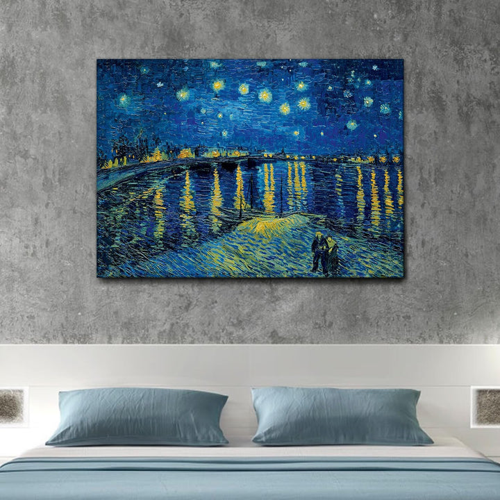 Giallobus - Gemälde - Vincent Van Gogh - Sternennacht über der Rhône - Leinwand - 140x100 - Bereit z