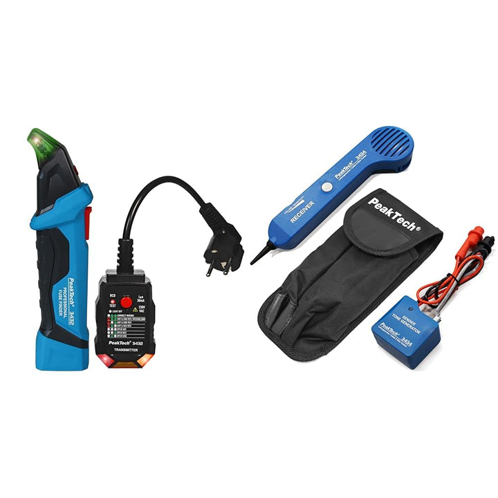 PeakTech 3432 Sicherungsfinder/Stromkreisfinder mit Steckdosentester für 230V Schuko & 3434 – Leitun