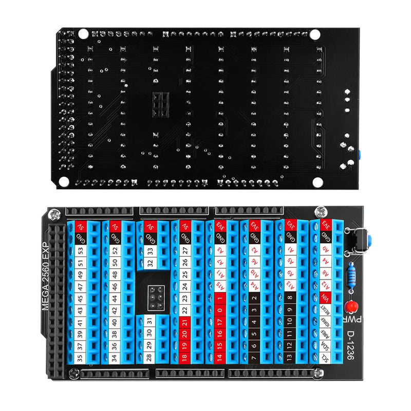 GeeekPi MEGA 2560 R3 Terminal Block Breakout Board HAT with Reset Button and LED Indicator, GPIO Exp