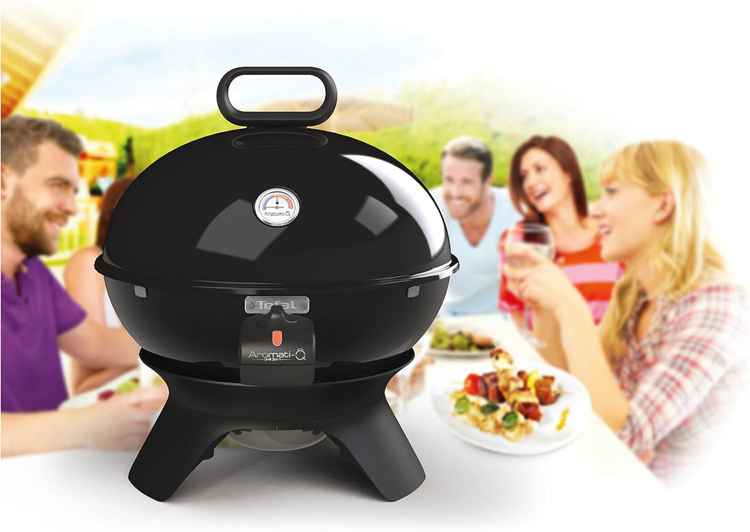 Tefal BG9108 Aromati-Q 3in1, elektrischer Kugelgrill zum Grillen, Braten und Räuchern, Tischversion