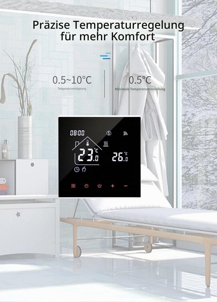 RKHK M4 Thermostat-Smart Wi-Fi Raumthermostat für Wasser, Fussbodenheizung, Digitale Heizungsthermos