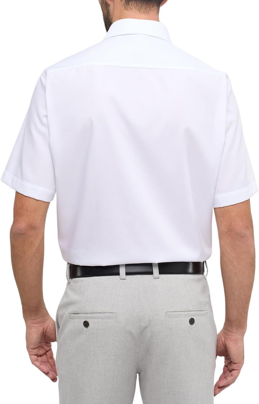 ETERNA Male unifarbenes Popeline Kurzarmhemd Comfort FIT 40 Weiss, 40 Weiss