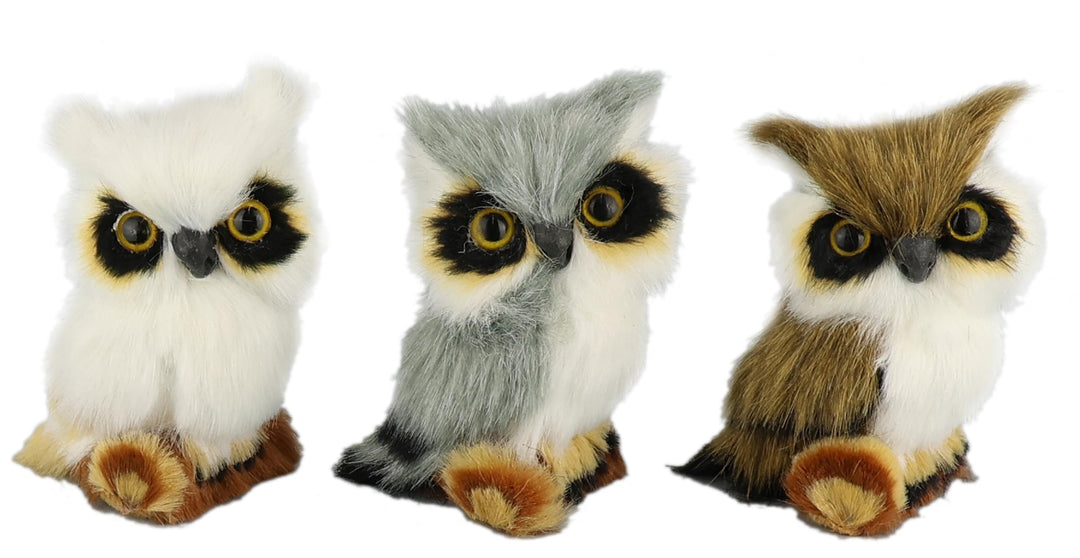 Set mit Mini-Tieren aus Kunstfell Realistische Tierfigur Statue Ornamente niedliches Pelz Plüschtier