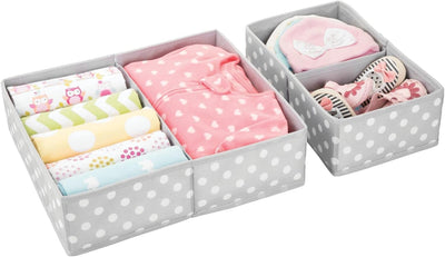 mDesign 8er-Set Aufbewahrungsbox fürs Kinderzimmer – Faltbare Kinderzimmer Aufbewahrungsbox in 2 Grö