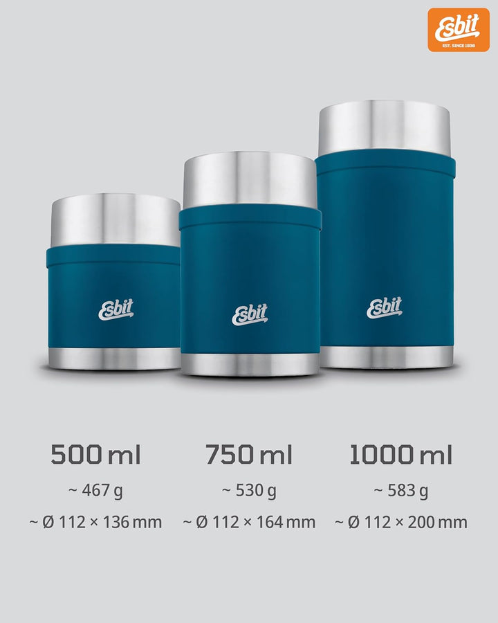 Esbit Thermobehälter Sculptor für Essen - Warmhaltebehälter 500 ml in Polar Blue - aus Edelstahl für