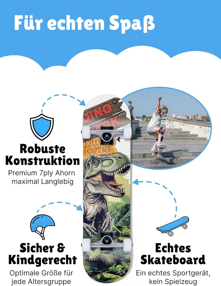 Skateboard Kinder ab 3 Jahre - Komplettboard für Anfänger 3-11 Jahre, hochwertiges Kinderskateboard