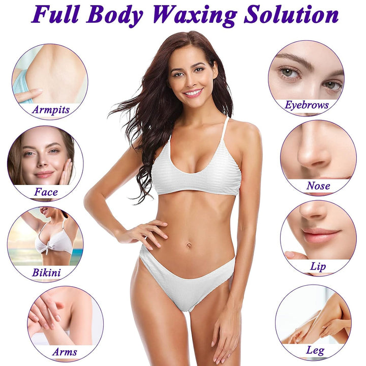 Wolady Waxing Filmwachs, 800g Wachsperlen Heisswachs mit 10 Holzspatel zur Enthaarung, Haarentfernun