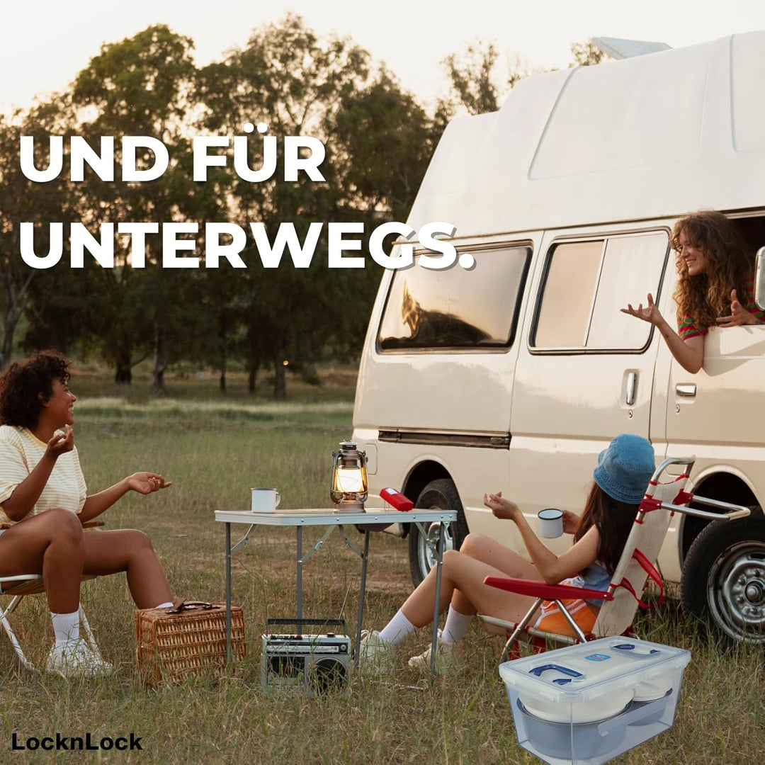 LocknLock PP CLASSIC Aufbewahrungsbox mit Deckel und Griffen | 21 L, 456 x 300 x 225 mm | 100 % Luft