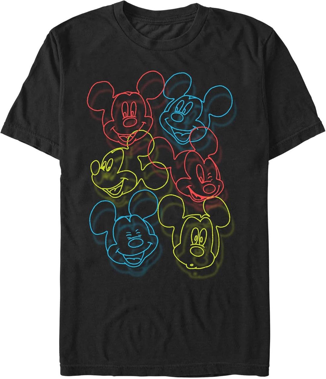 Disney Herren Neon Heads T-Shirt, schwarz, 3XL, 3XL Gro&#xDF;e Gr&#xF6;&#xDF;en Tall Schwarz