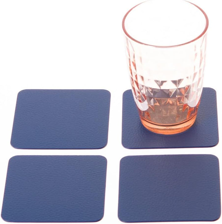 Nikalaz Platzsets und Untersetzer (4er set) aus recyceltem Leder, 4 Stück platzsets und 4 undersetze