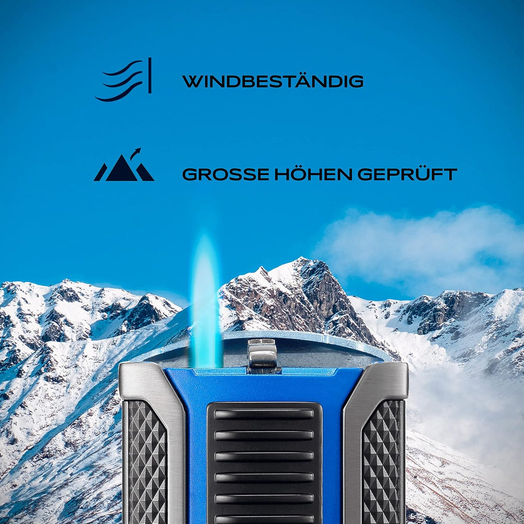 Colibri Apex Sturmfeuerzeug - Windbeständig - Extragrosse Einstellrad - Jet Feuerzeug Mit Einzel Jet
