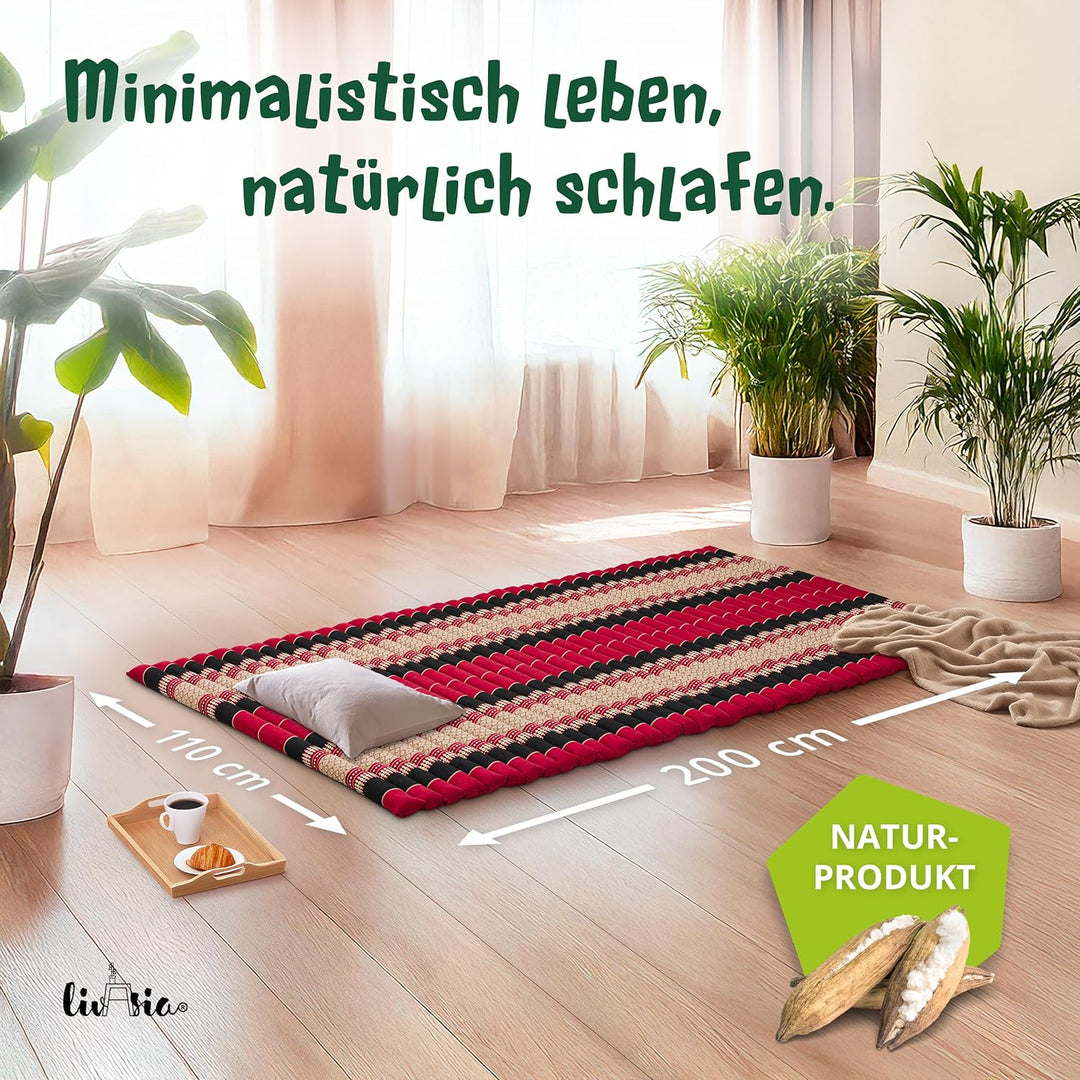 livasia Rollmatte Rollmatratze L-200x110x4,5cm, Gästebett Gästematratze 1 Person, Reisebett Kofferra