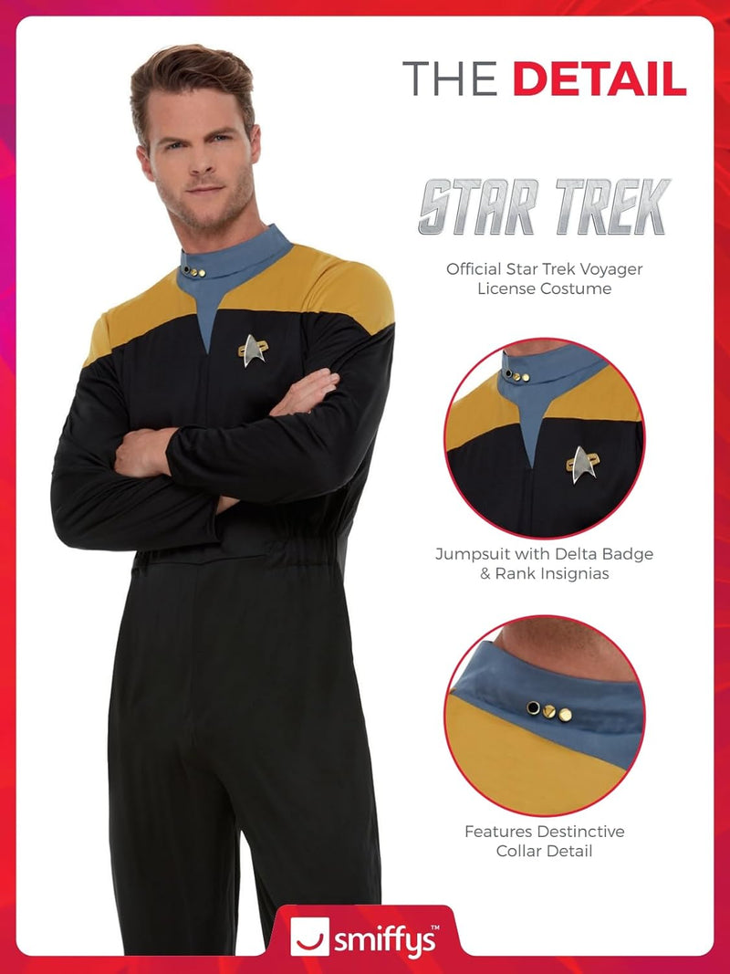 Star Trek, Voyager Operations Uniform, Gold & Blac (M)