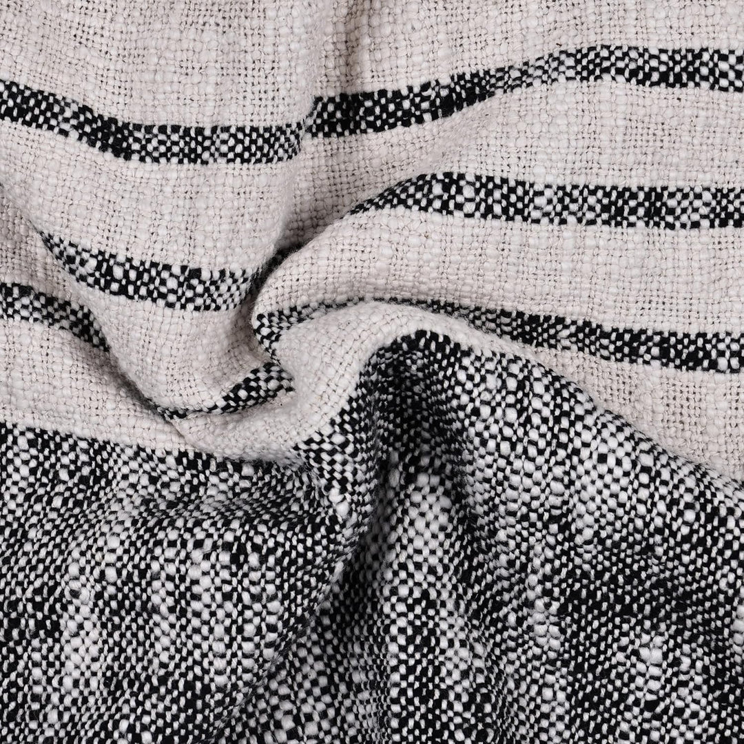 EGLO LIVING Decke Longlac, Kuscheldecke gestreift im Industrial Design, Wolldecke für Couch, Sofadec