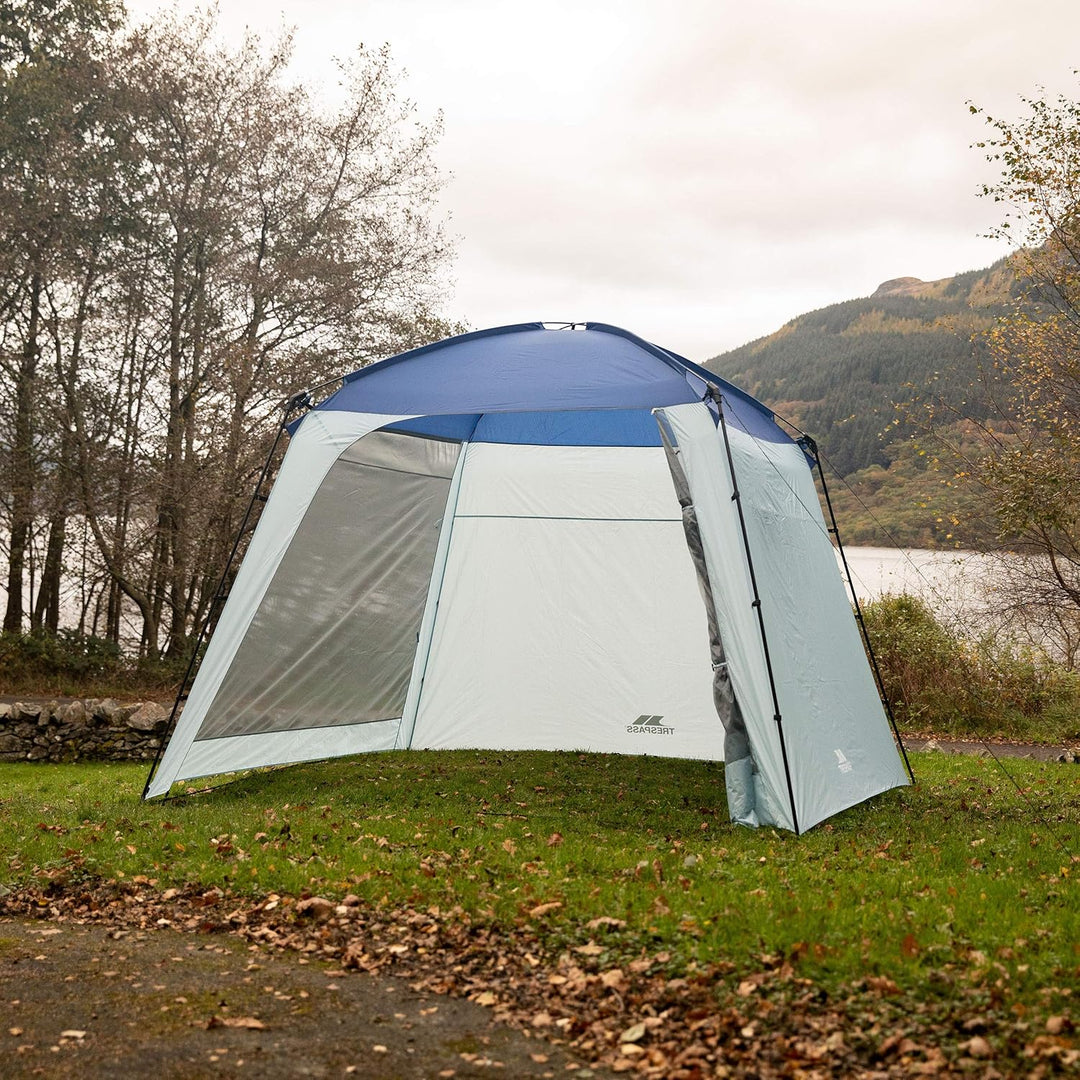 Trespass Pavillon 4 Seiten Garten Party Baldachin Festzelt Zelt 3x3m blau EACH, blau EACH