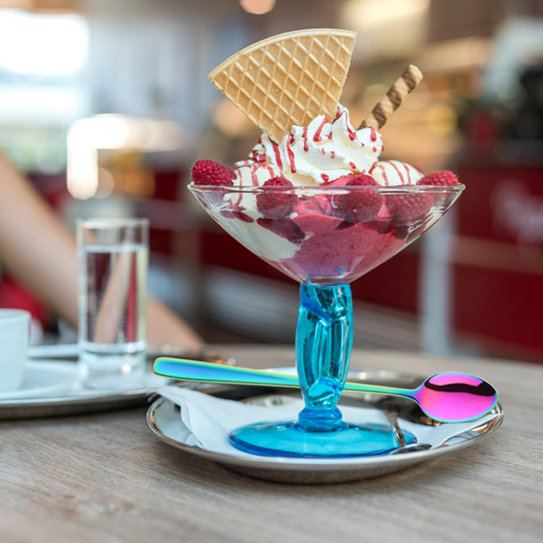 YDware Bunt Lange Latte Macchiato Löffel Set, 20cm - Lange Löffel für Eislöffel & Cocktails 304 Edel