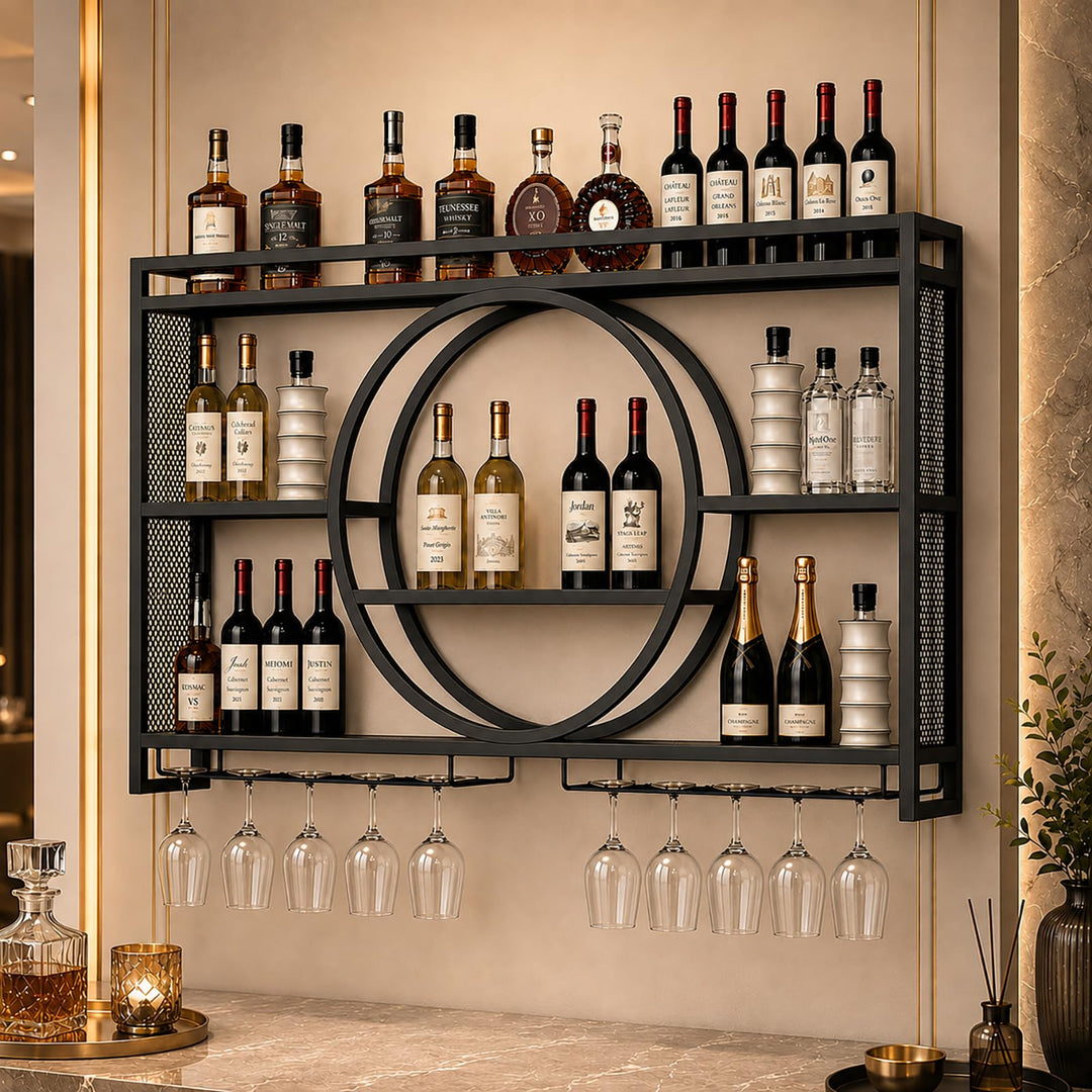 Modernes Metall Weinregal Wand, Bar-Einheit Schwebendes Regal, Weinregale Display Rack Aus Eisen, Ba