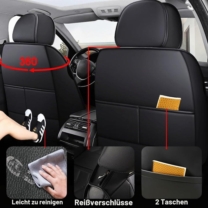 Autositzbezüge Auto Vordersitz 2 Stück Set Fit für Mercedes-Benz C-Klasse W202 W203 W204 W205 E-Klas
