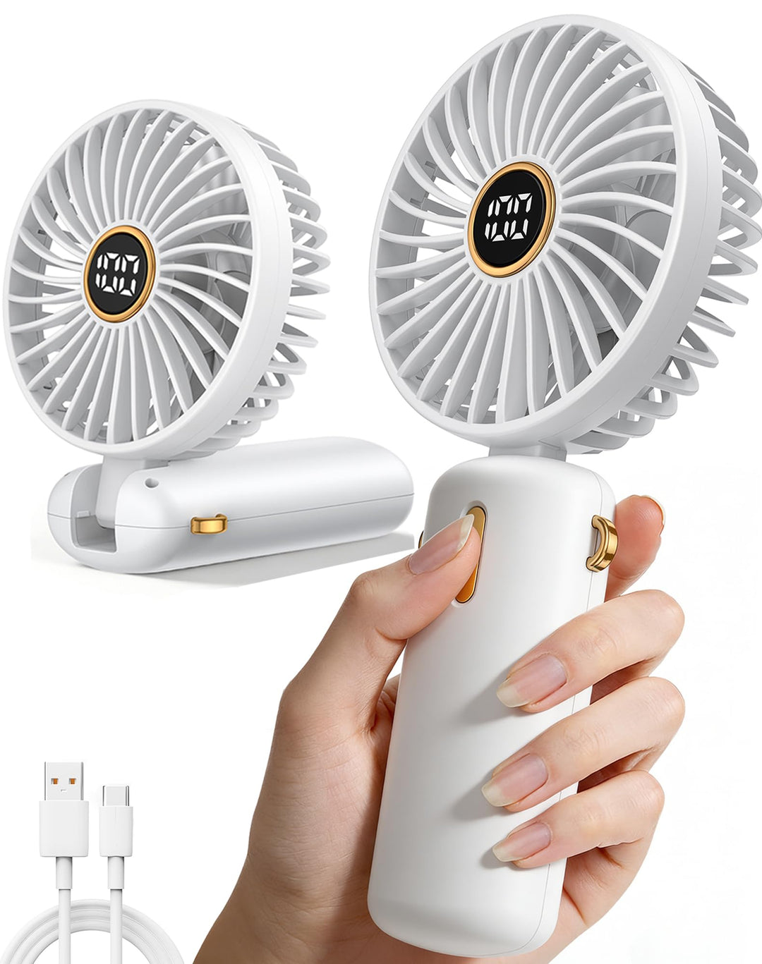 Handventilator-Mini-Ventilator-Akku-Aufladbar-Klein-Hand-Held-USB-Fan Portable Ventilatoren Kleiner