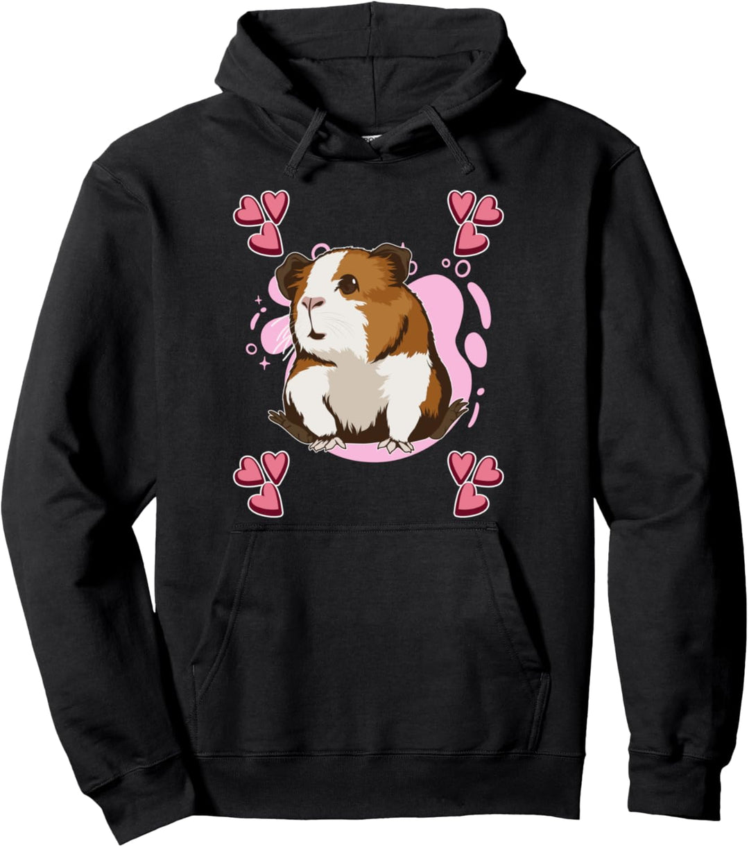 Pink Heart Design Guinea Pig Meerschweinchen Pullover Hoodie