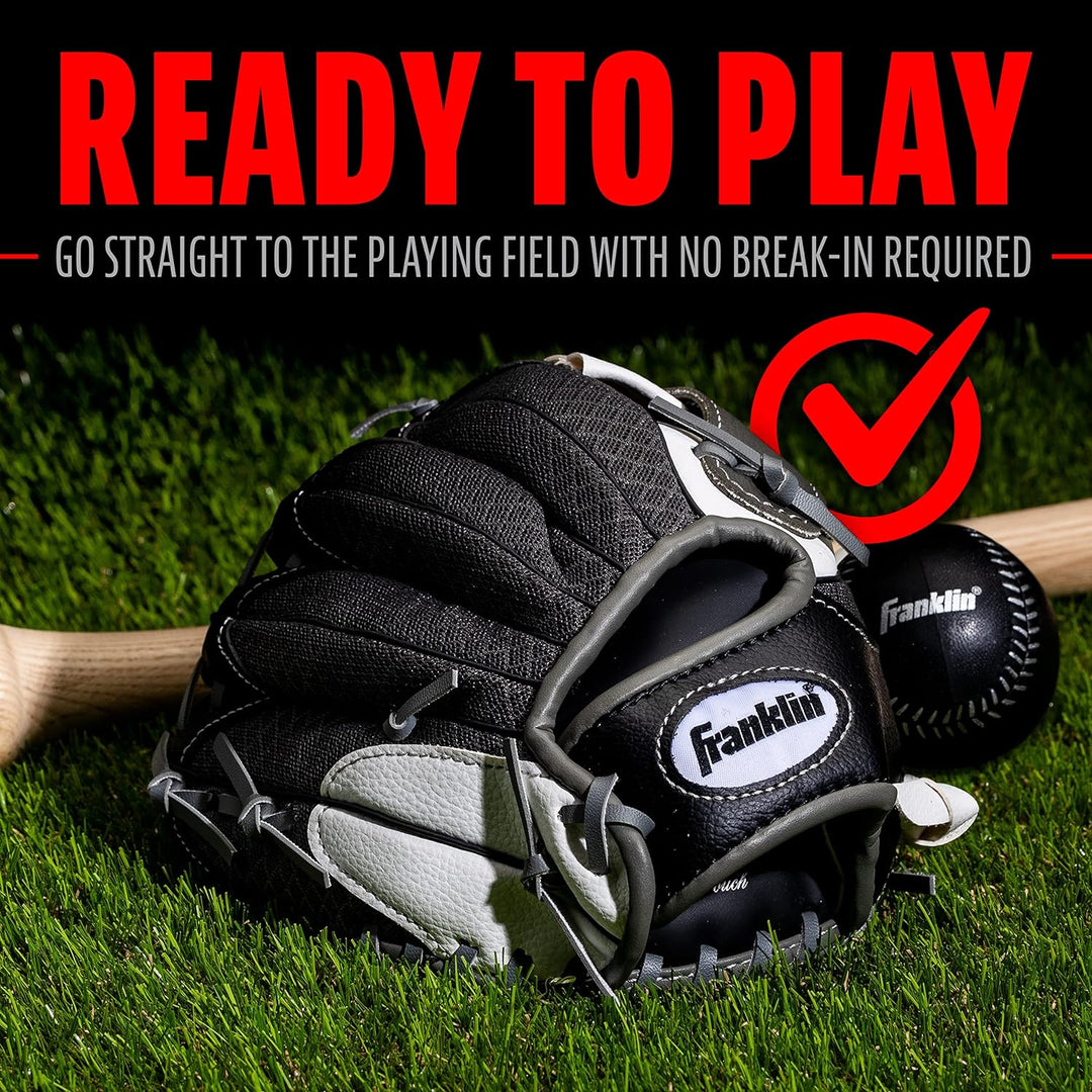 Franklin Sports Teeball Recreational Series Fielding Handschuh mit Baseball, 24,1 cm Überwurf für di