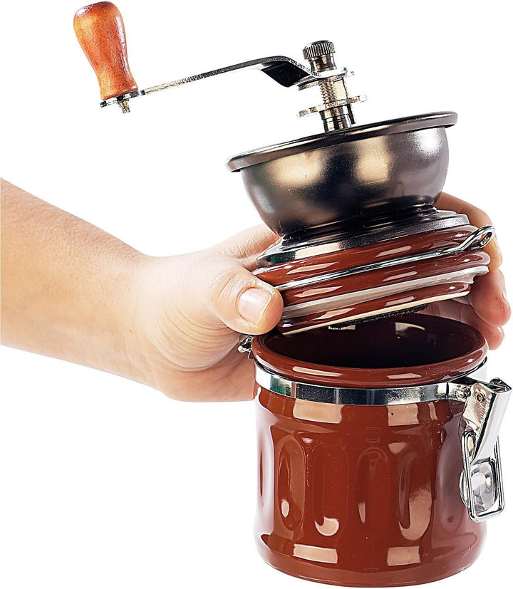 Rosenstein & Söhne Handkaffeemühle: Kaffeemühle "Genua" mit Keramik-Mahlwerk und Keramik-Aroma-Behäl
