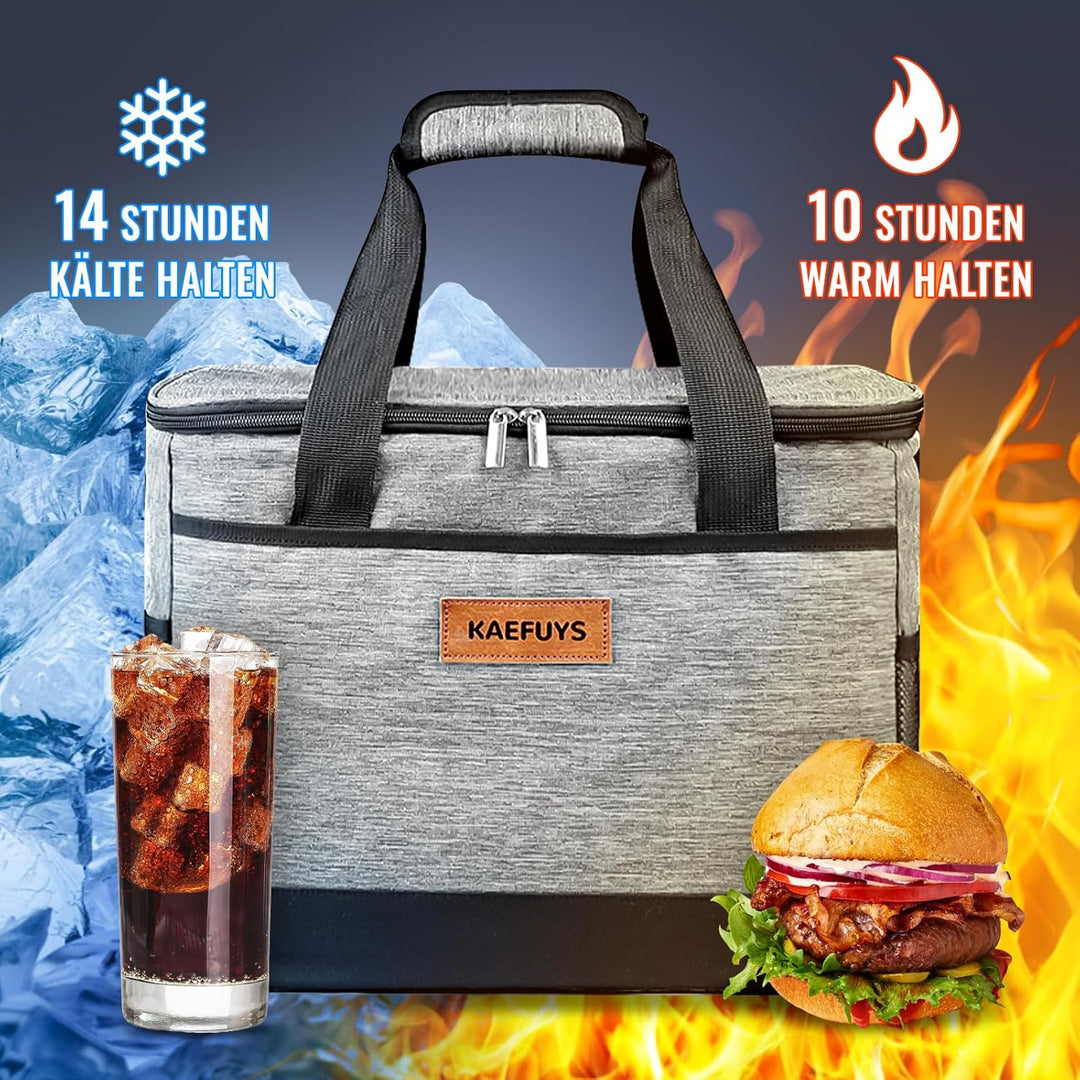 Kühltasche 30L+14h Kühlung Thermoisoliert Tragbar Faltbar Wasserdicht Gross Picknicktasche für Einka