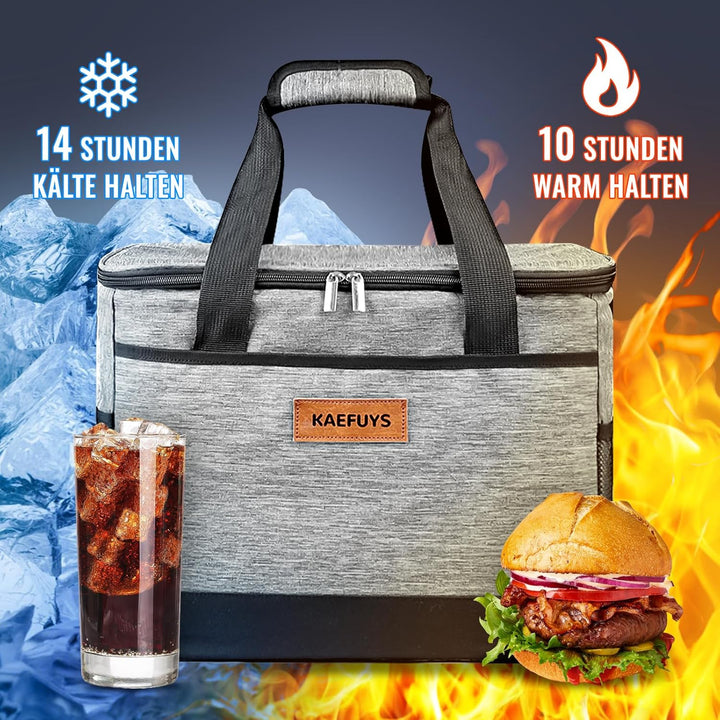 Kühltasche 30L+14h Kühlung Thermoisoliert Tragbar Faltbar Wasserdicht Gross Picknicktasche für Einka