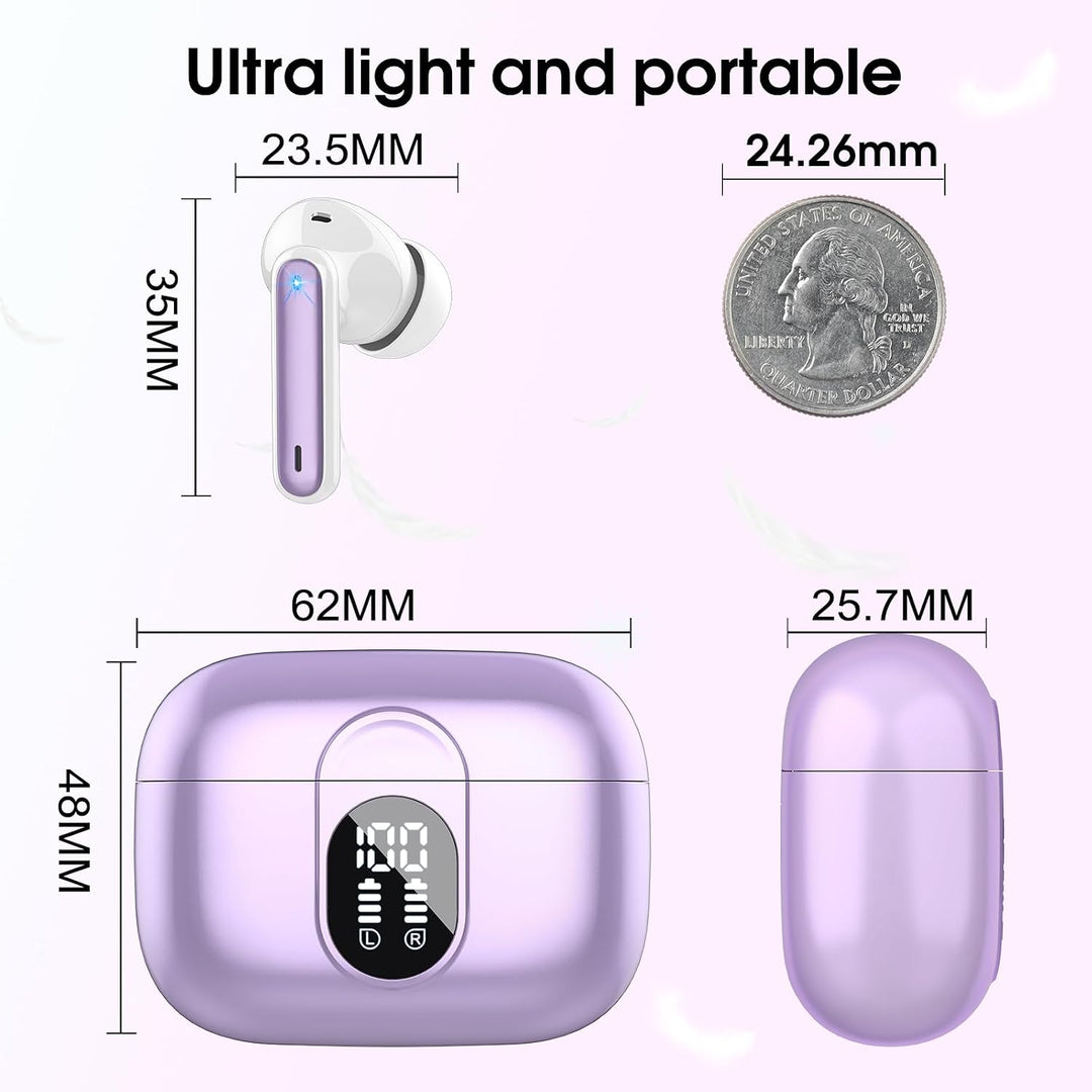 Csasan Bluetooth Kopfhörer, Kopfhörer Kabellos Bluetooth 5.3, In Ear Kopfhörer mit 4 Mic, 2026 Neue