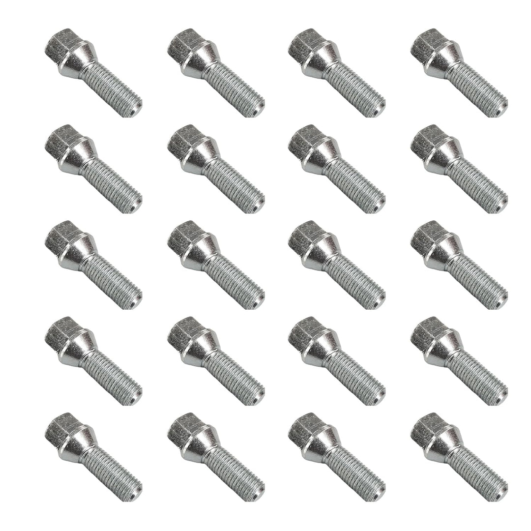 20 Tracer Radschrauben Radbolzen Kegelbund M14x1,25 28mm kompatibel mit BMW 1er, 2er, 3er, 4er, 5er,