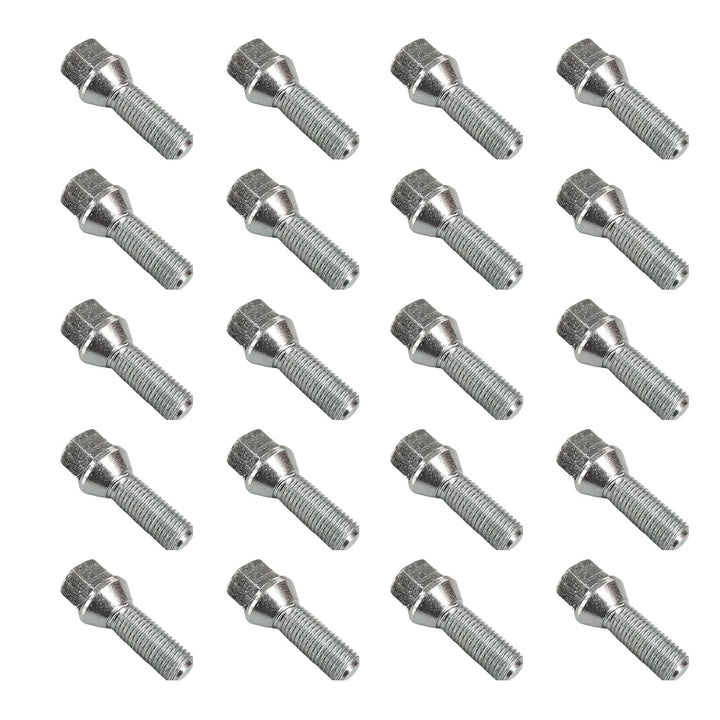20 Tracer Radschrauben Radbolzen Kegelbund M14x1,25 28mm kompatibel mit BMW 1er, 2er, 3er, 4er, 5er,