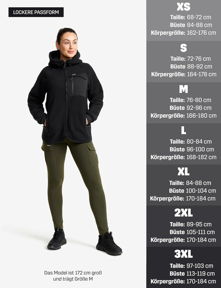RevolutionRace Sherpa Hoodie für Damen, Outdoor Fleecejacken perfekt für Wanderungen und Outdoor-Abe